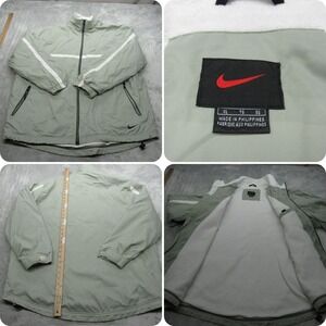 Nike Jacket Mens XL Light Green Water Resistant Fleece Lined‎ Full Zip Tall VTG